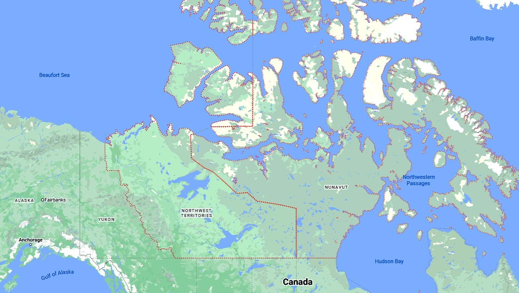 NWT and Nunavut map